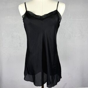 NWT Y2K 4 Love And Liberty Johnny Was Black Silk Lace Slip Top Whimsigoth Size S